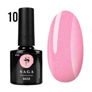 Камуфлююча база Saga Color Base №10 (ніжно-рожевий з мікроблиском) 8 мл